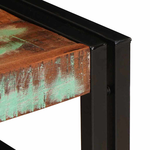 vidaXL Bathroom Shelf 60 x 50 x 23 cm Solid Mango Wood, Iron