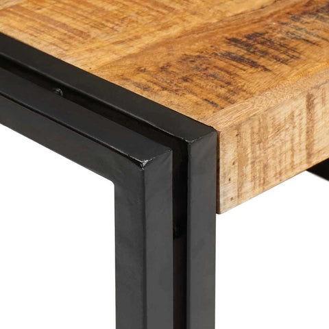 vidaXL Bathroom Shelf 65 x 50 x 23 cm Solid Mango Wood, Iron