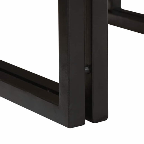vidaXL Bathroom Shelf 65 x 50 x 23 cm Solid Mango Wood, Iron