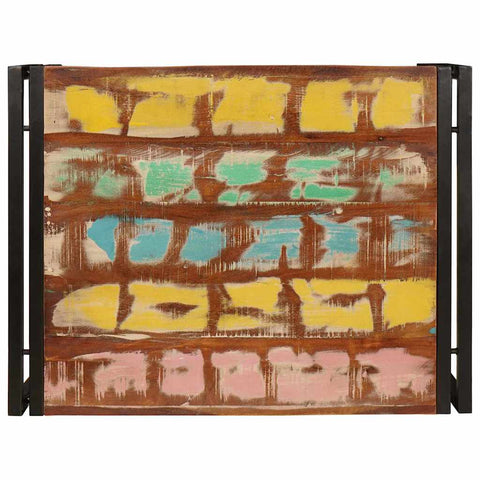 vidaXL Bathroom Shelf 65 x 50 x 23 cm Solid Mango Wood, Iron