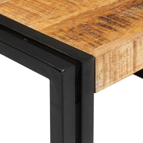 vidaXL Bathroom Shelf 80 x 50 x 23 cm Solid Mango Wood, Iron