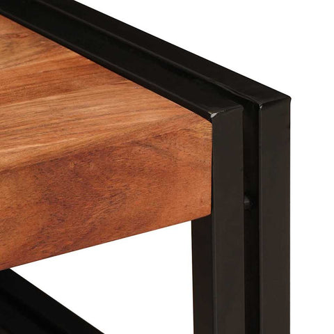 vidaXL Bathroom Shelf 80 x 50 x 23 cm Solid Mango Wood, Iron