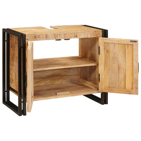 vidaXL Bathroom Sink Cabinet 71 x 33 x 58 cm Solid Mango wood, Iron