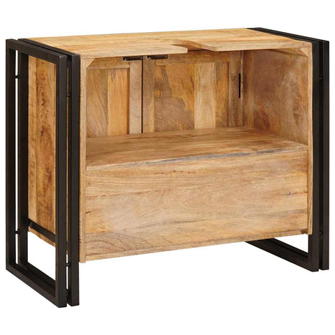 vidaXL Bathroom Sink Cabinet 71 x 33 x 58 cm Solid Mango wood, Iron