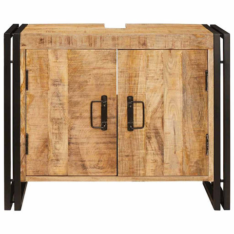 vidaXL Bathroom Sink Cabinet 71 x 33 x 58 cm Solid Mango wood, Iron