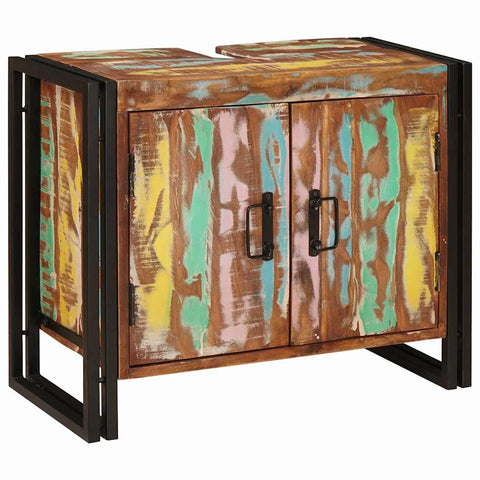 vidaXL Bathroom Sink Cabinet 71 x 33 x 58 cm Solid Reclaim wood, Iron