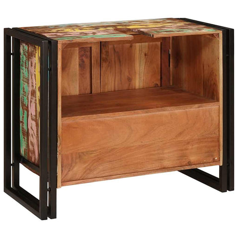 vidaXL Bathroom Sink Cabinet 71 x 33 x 58 cm Solid Reclaim wood, Iron