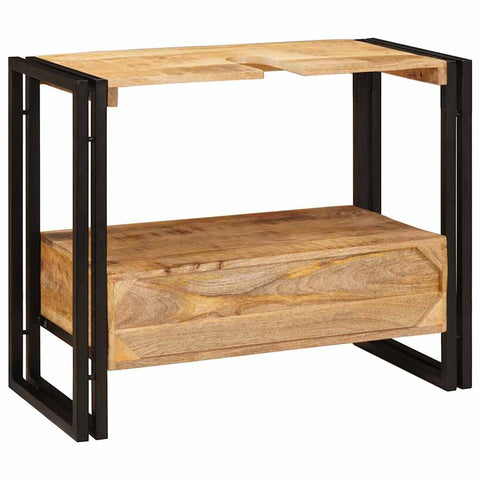 vidaXL Bathroom Sink Cabinet 71 x 33 x 58 cm Solid Mango wood, Iron