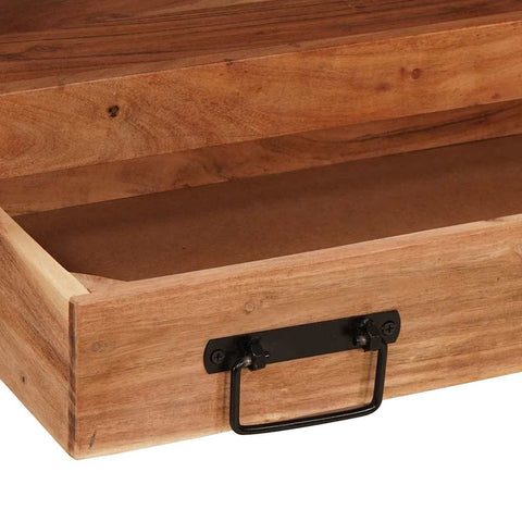 vidaXL Bathroom Sink Cabinet 71 x 33 x 58 cm Solid Acacia wood, Iron