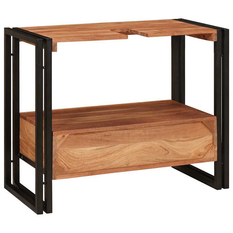 vidaXL Bathroom Sink Cabinet 71 x 33 x 58 cm Solid Acacia wood, Iron