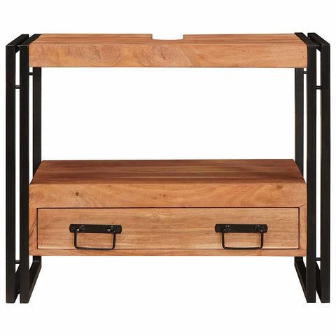 vidaXL Bathroom Sink Cabinet 71 x 33 x 58 cm Solid Acacia wood, Iron