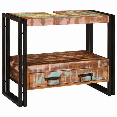 vidaXL Bathroom Sink Cabinet 71 x 33 x 58 cm Solid Reclaim wood, Iron