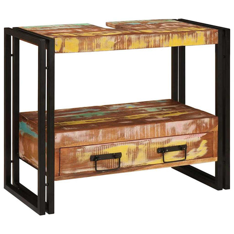 vidaXL Bathroom Sink Cabinet 71 x 33 x 58 cm Solid Reclaim wood, Iron