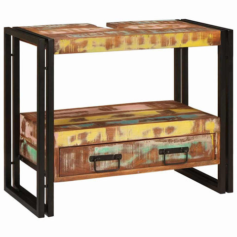 vidaXL Bathroom Sink Cabinet 71 x 33 x 58 cm Solid Reclaim wood, Iron