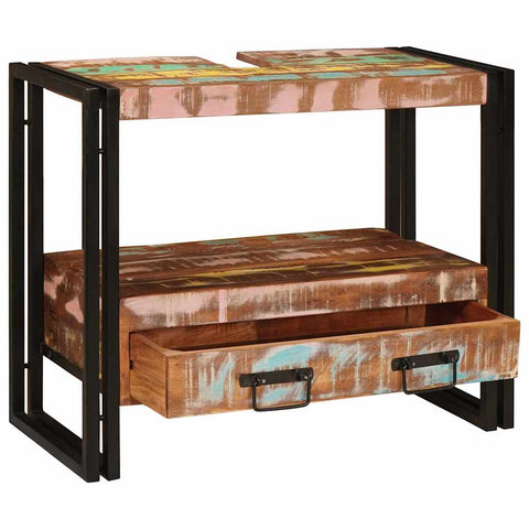 vidaXL Bathroom Sink Cabinet 71 x 33 x 58 cm Solid Reclaim wood, Iron