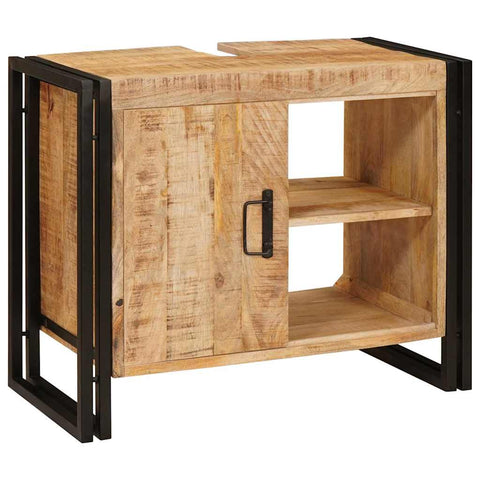 vidaXL Bathroom Sink Cabinet 71 x 33 x 58 cm Solid Mango wood, Iron