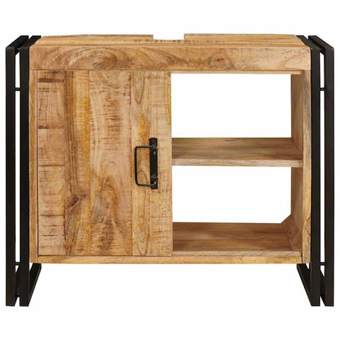 vidaXL Bathroom Sink Cabinet 71 x 33 x 58 cm Solid Mango wood, Iron