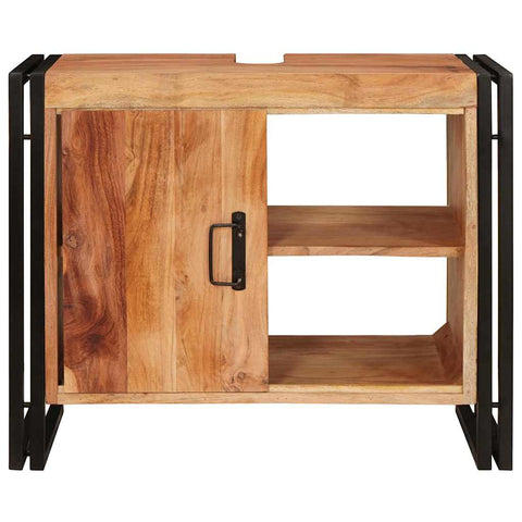 vidaXL Bathroom Sink Cabinet 71 x 33 x 58 cm Solid Acacia wood, Iron