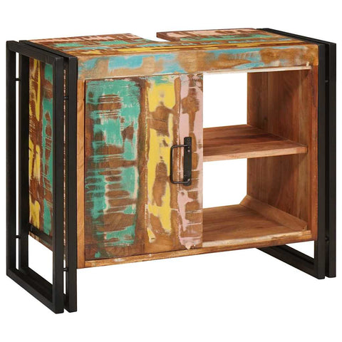 vidaXL Bathroom Sink Cabinet 71 x 33 x 58 cm Solid Reclaim wood, Iron