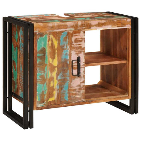vidaXL Bathroom Sink Cabinet 71 x 33 x 58 cm Solid Reclaim wood, Iron