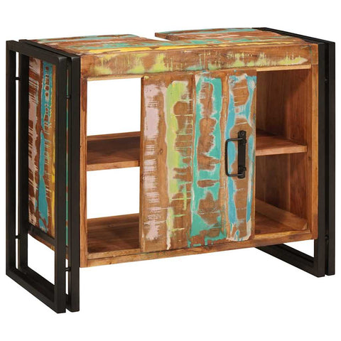 vidaXL Bathroom Sink Cabinet 71 x 33 x 58 cm Solid Reclaim wood, Iron