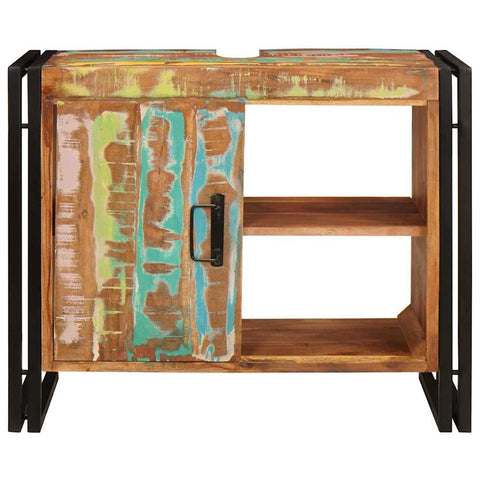 vidaXL Bathroom Sink Cabinet 71 x 33 x 58 cm Solid Reclaim wood, Iron