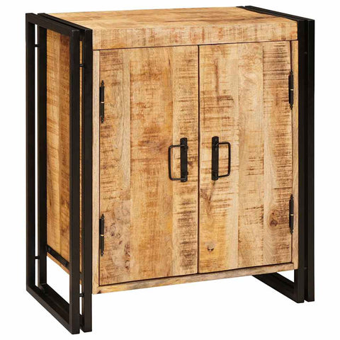 vidaXL Bedside Cabinet Brown 38 x 33 x 58 cm Soild rough mango wood