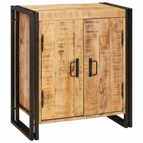 vidaXL Bedside Cabinet Brown 38 x 33 x 58 cm Soild rough mango wood