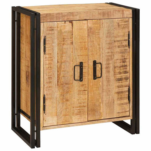 vidaXL Bedside Cabinet Brown 38 x 33 x 58 cm Soild rough mango wood