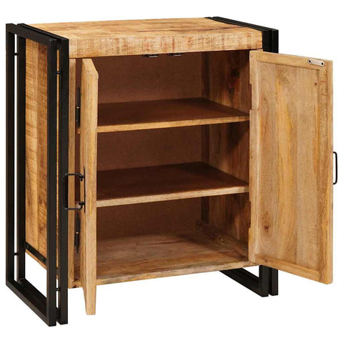 vidaXL Bedside Cabinet Brown 38 x 33 x 58 cm Soild rough mango wood
