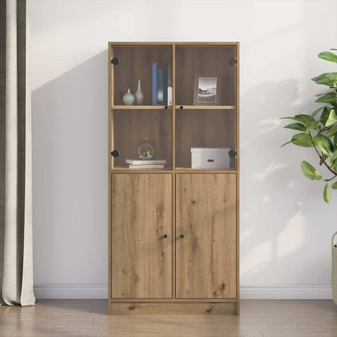 vidaXL Highboard with Doors Artisian Oak 68x37x142 cm Engineered Wood