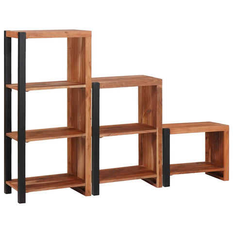 vidaXL Bookshelf 3 pcs Brown 50 x 30 x 110 cm Solid Acacia wood