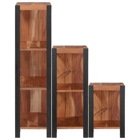 vidaXL Bookshelf 3 pcs Brown 50 x 30 x 110 cm Solid Acacia wood
