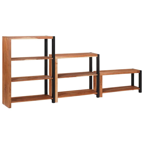 vidaXL Bookshelf 3 pcs Brown 80 x 30 x 110 cm Solid Acacia wood