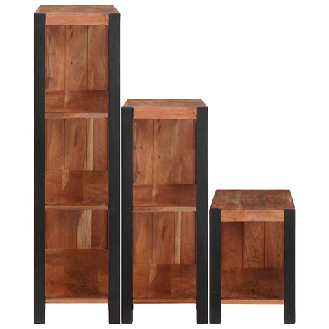 vidaXL Bookshelf 3 pcs Brown 80 x 30 x 110 cm Solid Acacia wood