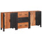 vidaXL Sideboard 3 pcs Brown 55 x 30 x 75 cm Solid Acacia wood