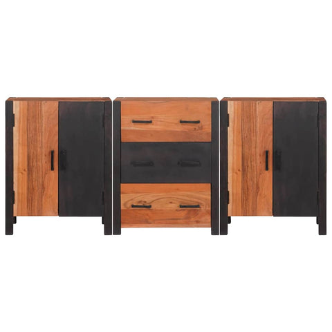 vidaXL Sideboard 3 pcs Brown 55 x 30 x 75 cm Solid Acacia wood