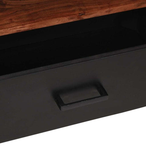 vidaXL Media Storage Cabinet with Drawer Brown Solid acacia wood