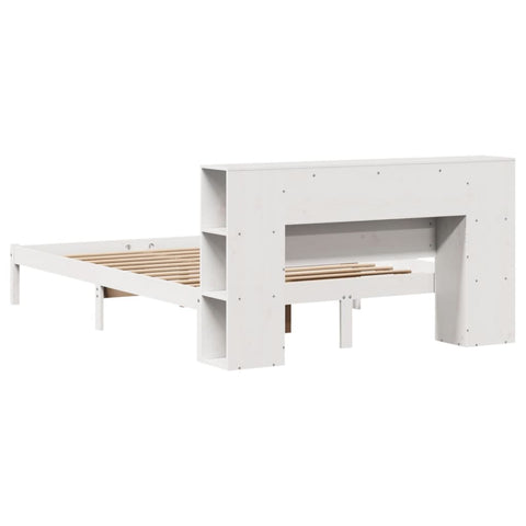 vidaXL Bookcase Bed without Mattress White 120x190 cm Small Double Solid Wood Pine