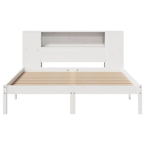 vidaXL Bookcase Bed without Mattress White 135x190 cm Double Solid Wood Pine
