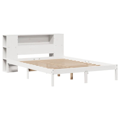 vidaXL Bookcase Bed without Mattress White 140x190 cm Solid Wood Pine