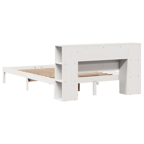 vidaXL Bookcase Bed without Mattress White 140x190 cm Solid Wood Pine