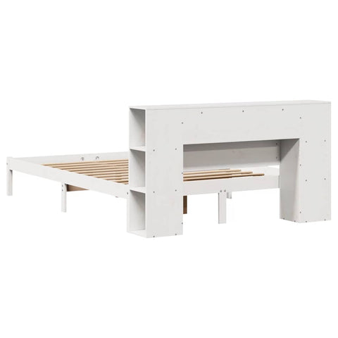 vidaXL Bookcase Bed without Mattress White 140x200 cm Solid Wood Pine