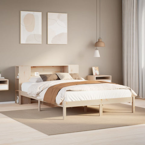 vidaXL Bookcase Bed without Mattress 160x200 cm Solid Wood Pine