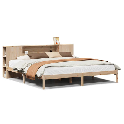 vidaXL Bookcase Bed without Mattress 180x200 cm Super King Solid Wood Pine