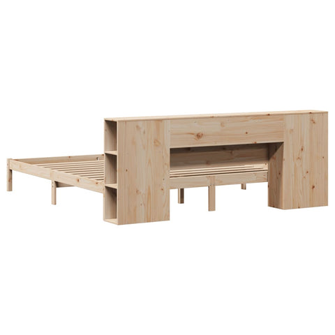 vidaXL Bookcase Bed without Mattress 180x200 cm Super King Solid Wood Pine