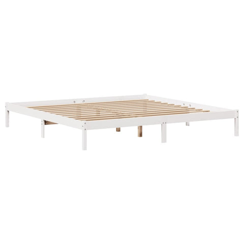 vidaXL Bookcase Bed without Mattress White 180x200 cm Super King Solid Wood Pine
