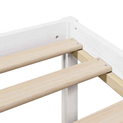 vidaXL Bookcase Bed without Mattress White 180x200 cm Super King Solid Wood Pine