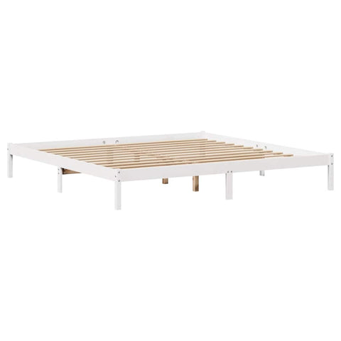 vidaXL Bookcase Bed without Mattress White 200x200 cm Solid Wood Pine