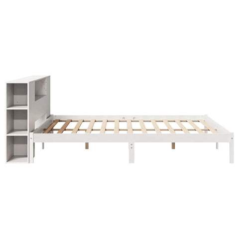 vidaXL Bookcase Bed without Mattress White 200x200 cm Solid Wood Pine